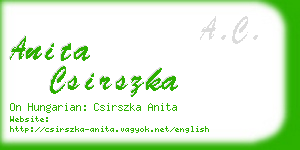anita csirszka business card
